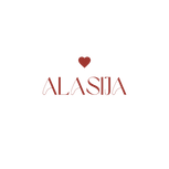 Brand name 'ALASIJA' with a heart symbol on a beige background